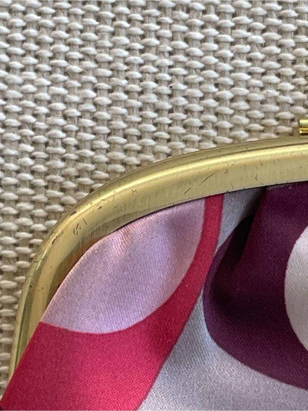 Vintage Coach Ashley Scarf Print Satin Kisslock Coin Purse - Picture 7 of 13